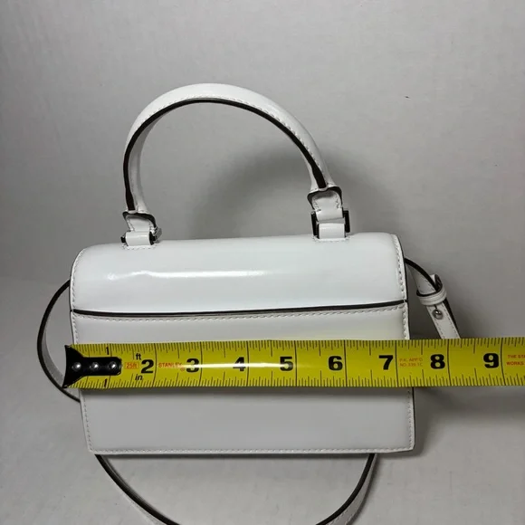 Tory Burch BON BON SPAZZOLATO MINI TOP-HANDLE BAG White